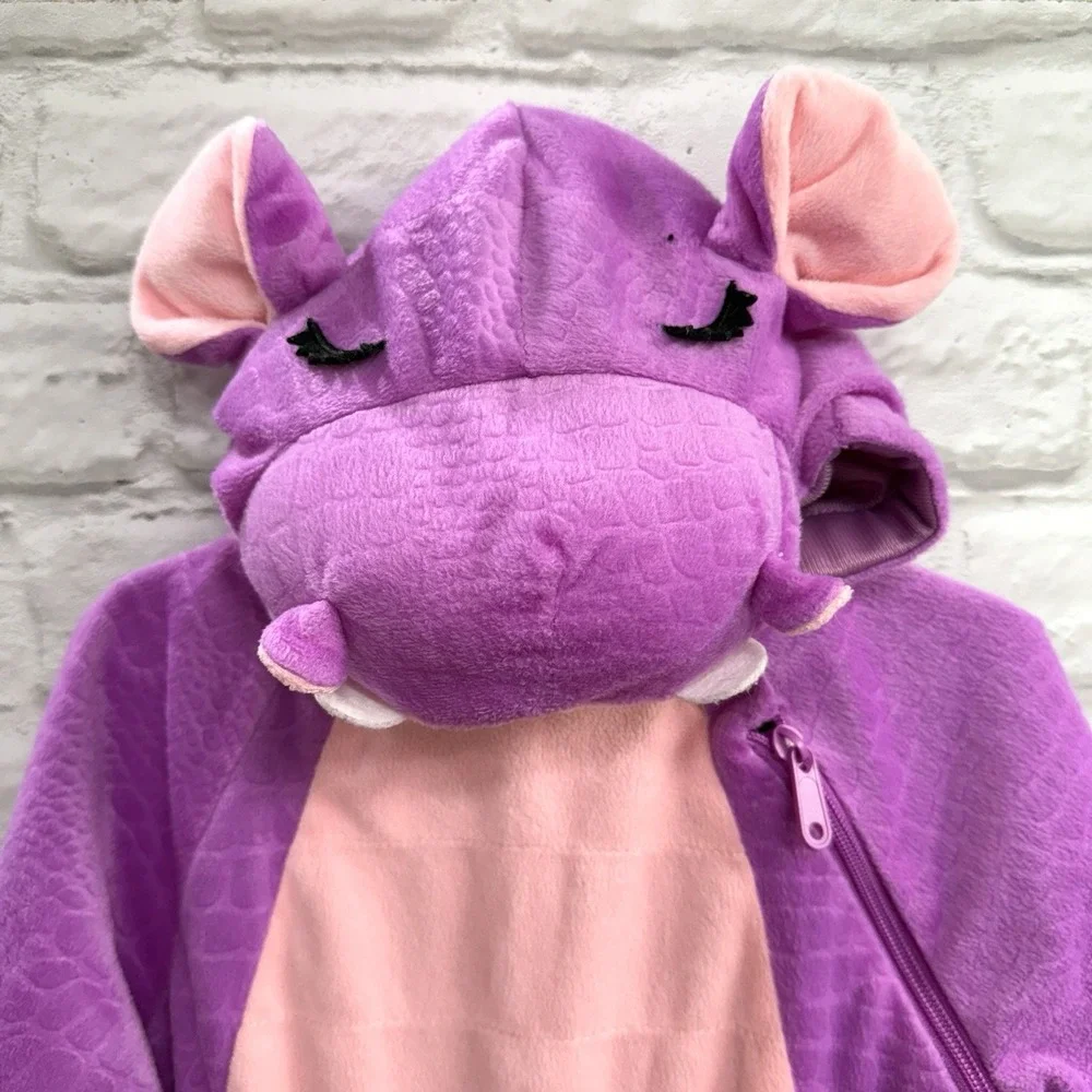 Hippopotamus Halloween Costume Sz 2T/3T Purple Hippo Bodysuit Warm Fast Shipping